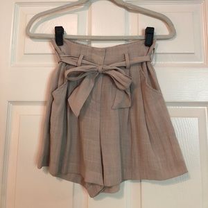 High waisted tan shorts!